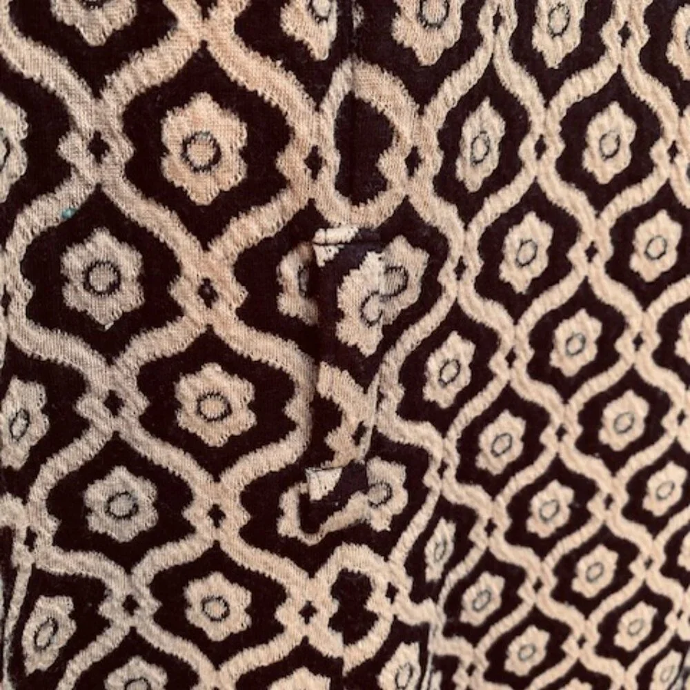 Nine West Jacquard Geometric Dress Sheath Black Tan Mandarin Size 10 - Picture 6 of 12